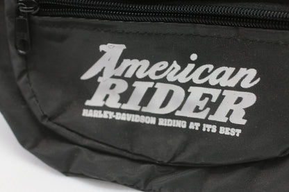 Vintage American Rider Fanny Pack Black Zip Waist Bag Festival Summer Beach