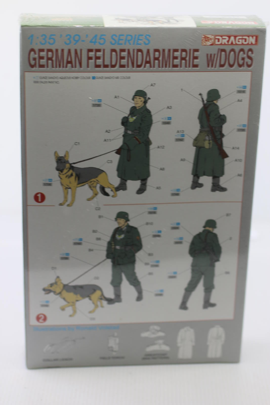 DRAGON 6098 1/35 Scale German Feldendarmerie w/Dogs Model Kit