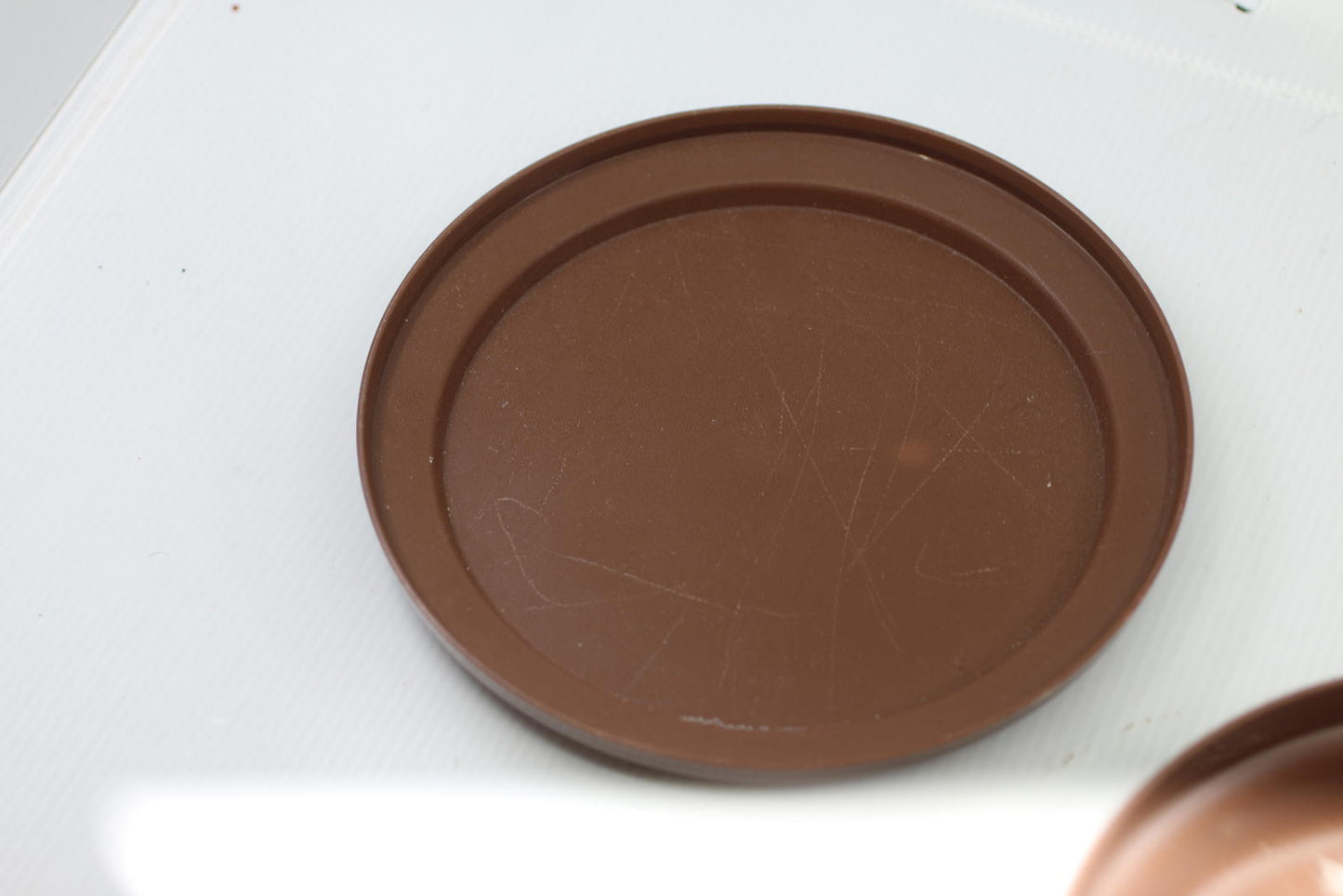 Vtg Tupperware 1206-13 Brown Seal N Serve Bowl 1207-36 Lid Plate Bowl