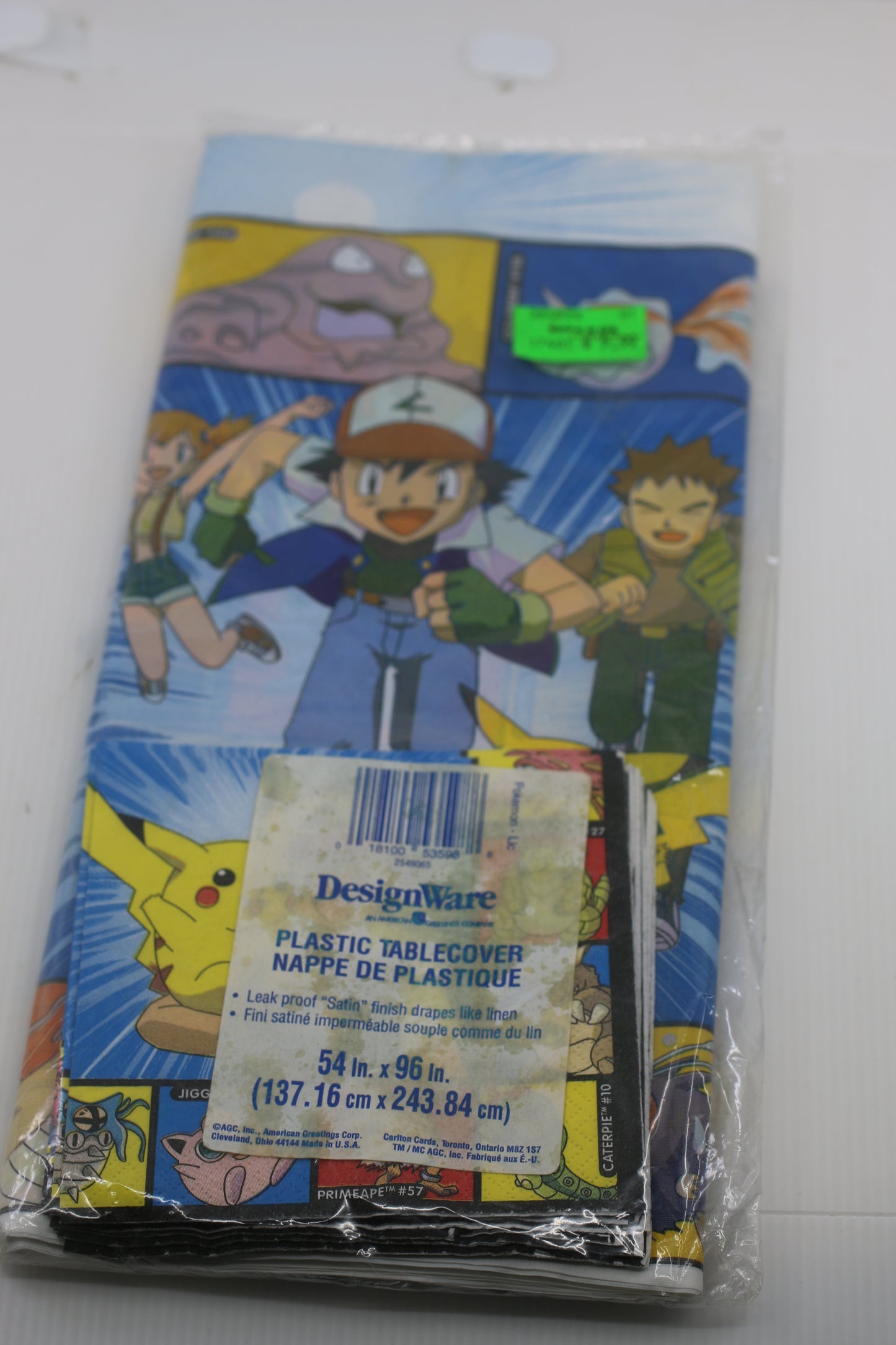 Vintage Pokemon Ash Pikachu Team Rocket Plastic Table Cover 54" x 96"