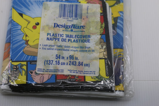 Vintage Pokemon Ash Pikachu Team Rocket Plastic Table Cover 54" x 96"