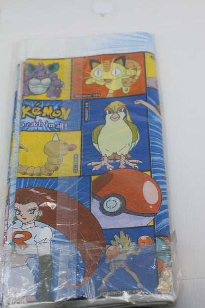 Vintage Pokemon Ash Pikachu Team Rocket Plastic Table Cover 54" x 96"