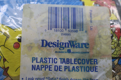 Vintage Pokemon Ash Pikachu Team Rocket Plastic Table Cover 54" x 96"