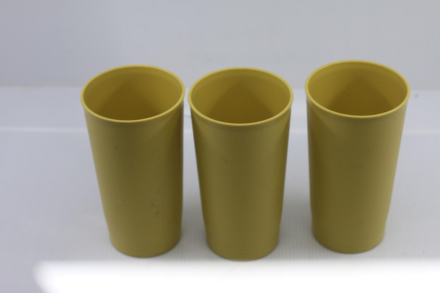 Vintage Lot of 3 Tupperware Tumbler Cups - #873 Country Harvest Yellow 12 Oz.