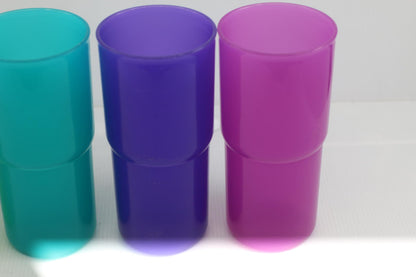 Set of 5 Tupperware Tumblers 2412 (12oz) 2413 (18oz) Jeweltone Vintage 90’s Y2K