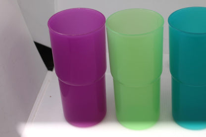 Set of 5 Tupperware Tumblers 2412 (12oz) 2413 (18oz) Jeweltone Vintage 90’s Y2K