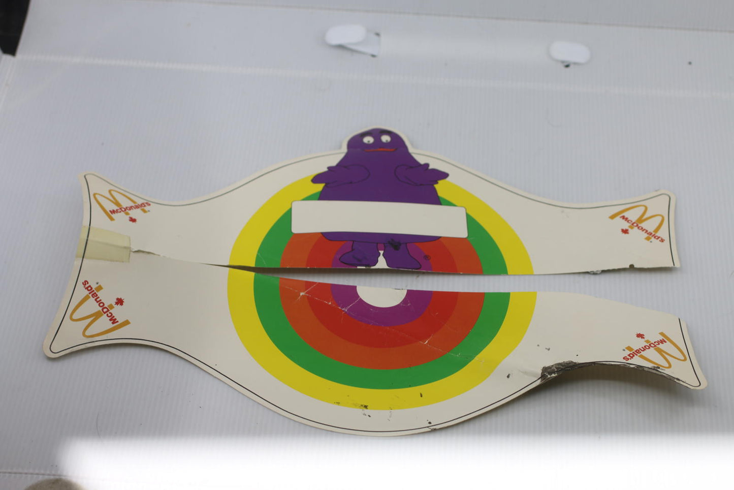 Vintage McDonalds Canada Grimace Rainbow Paper Crown AS IS
