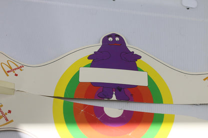 Vintage McDonalds Canada Grimace Rainbow Paper Crown AS IS