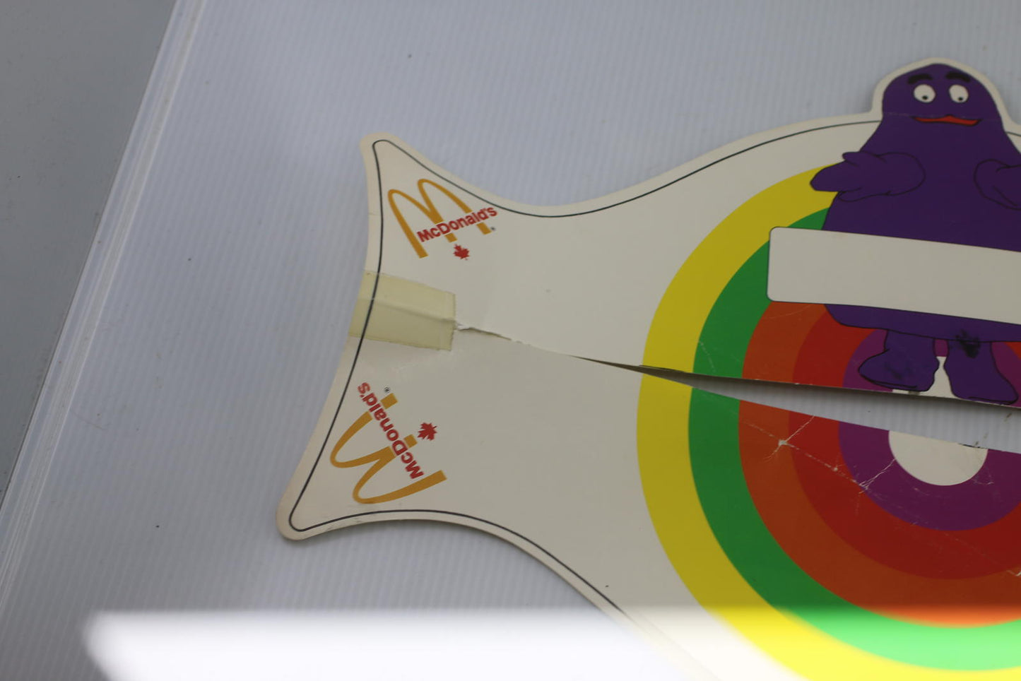 Vintage McDonalds Canada Grimace Rainbow Paper Crown AS IS