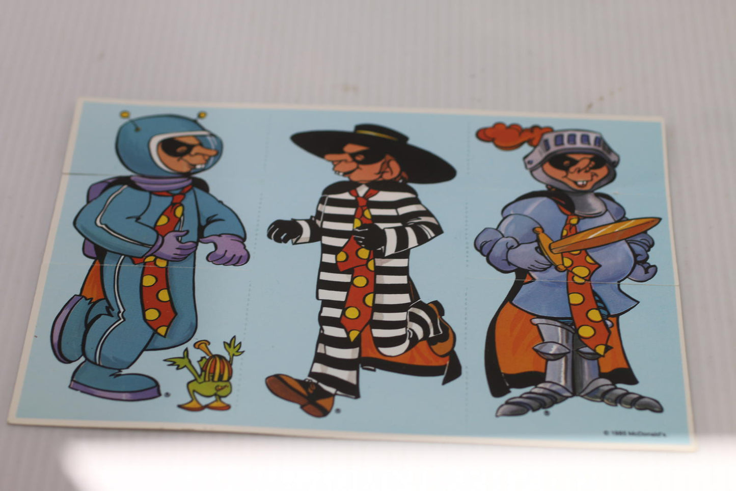 Vintage 1983 McDonald’s Hamburglar Costume Variant Card Panel toy