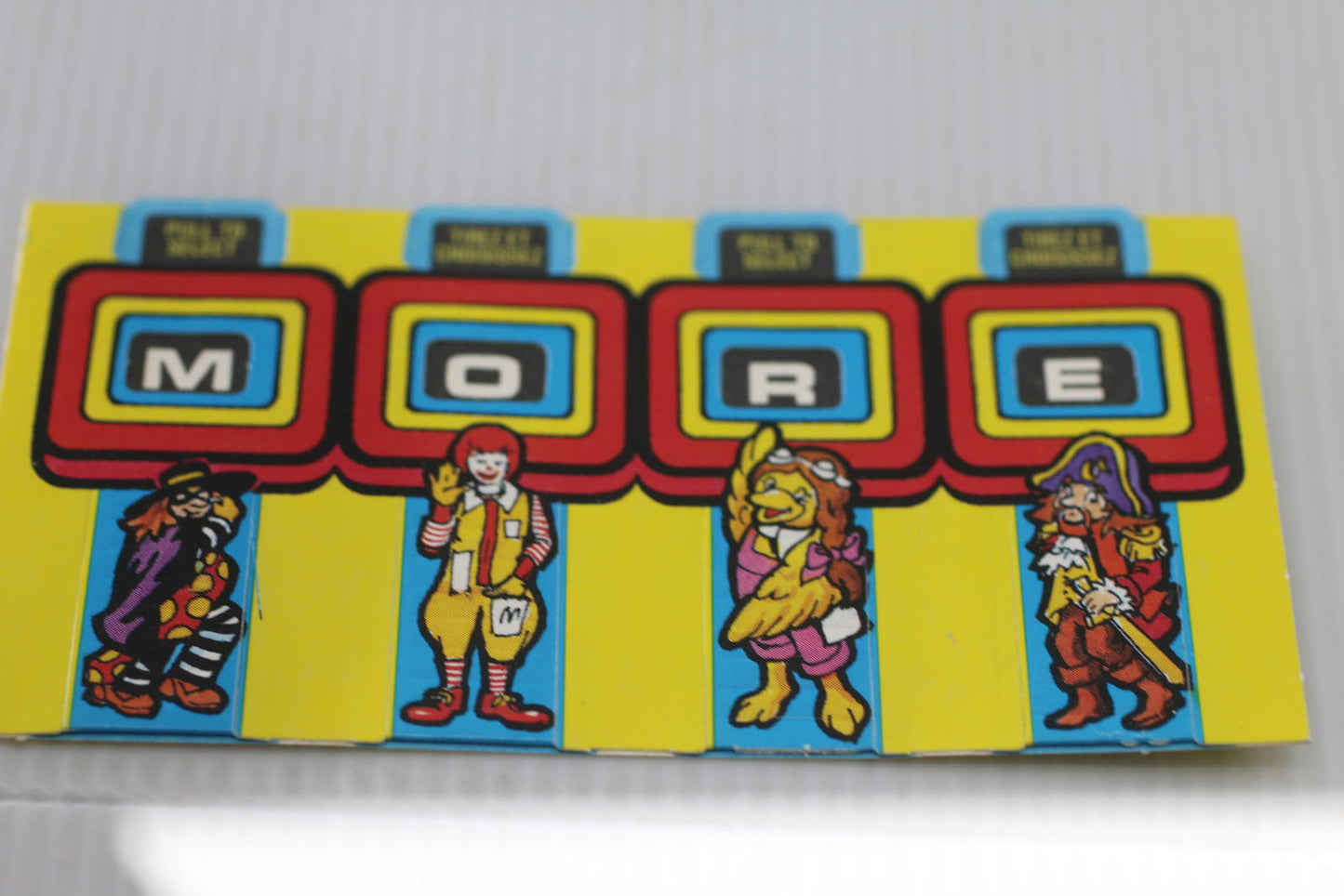 Vintage 1987 McDonald’s Spelling Machine Pull Tab Puzzle Canada Unused