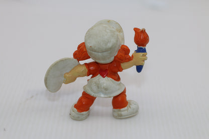 Vintage 1980 Wallace Berrie Rainbow Kids ORANGE Painter PVC Figure w/ Brush Palette