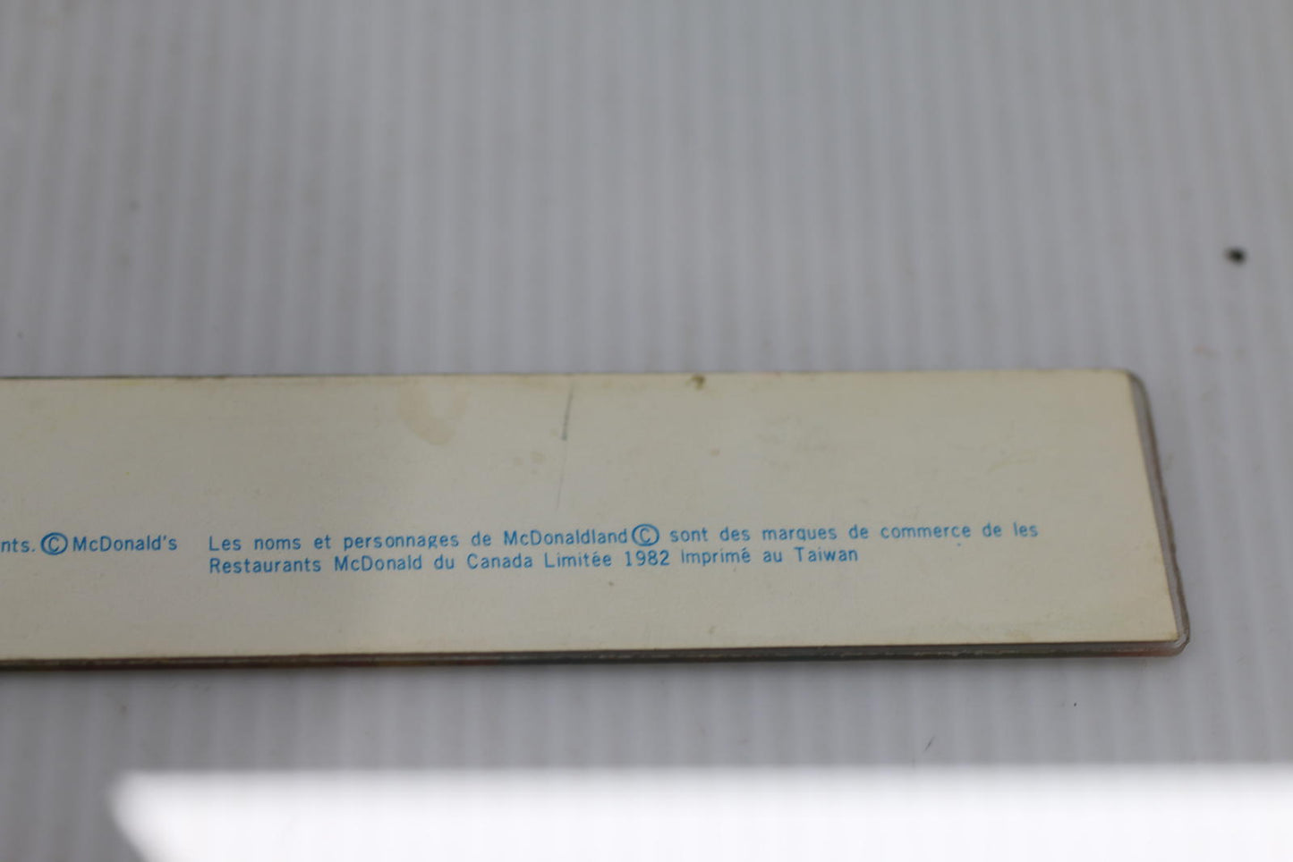 Vintage 1982 McDonaldland Ruler Canada Printed Taiwan