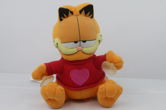 Vintage Garfield Love Valentine heart Stuck On You Suction Window Cling Plush 7”