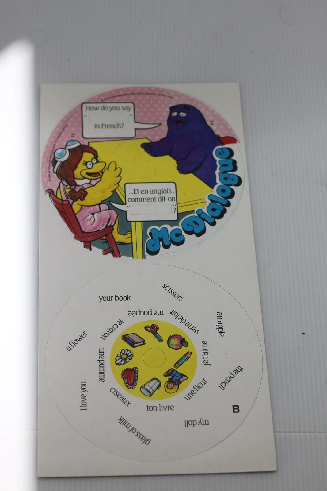 Vintage 1988 McDonald’s Canada McDialogue Word Wheel Puzzle