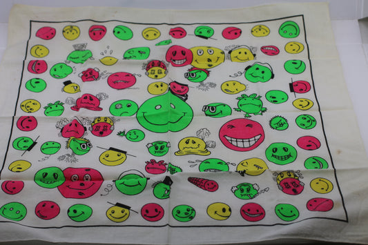 Vintage Style Smiley Faces Bandana – Kids Play, Costumes, Party Fun