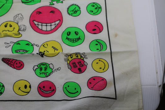 Vintage Style Smiley Faces Bandana – Kids Play, Costumes, Party Fun