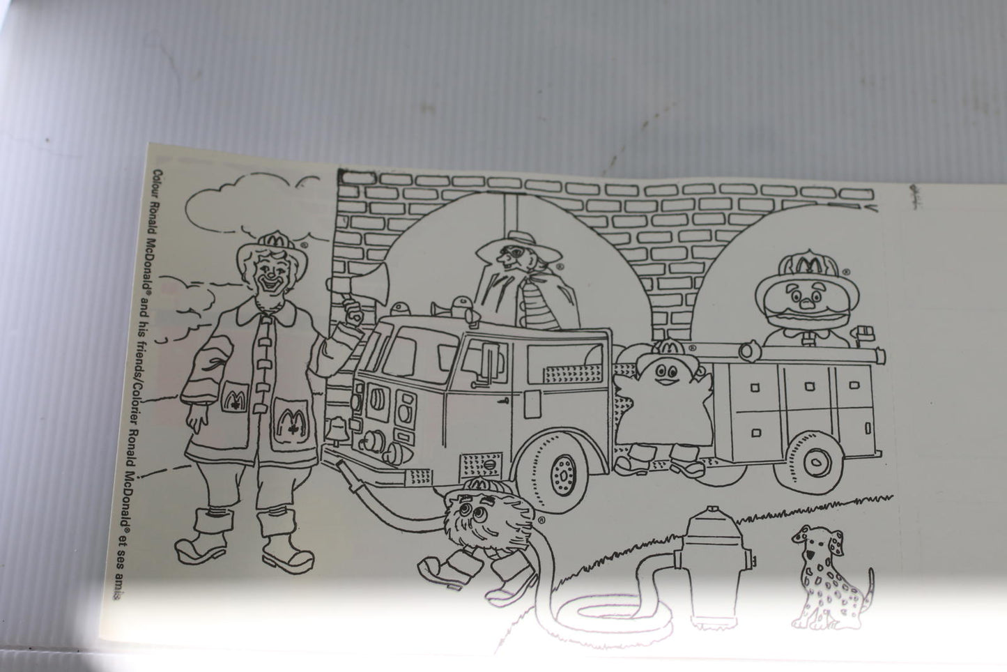 McDonaldland Firefighter Coloring Activity Sheet – McDonald’s Canada fIRE TRUCK