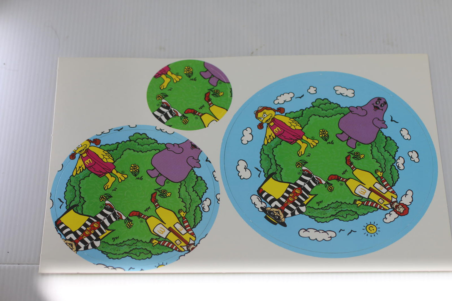 1988 McDonaldland 3 Wheel Spinner Activity Canada Vintage Uncut Charactere #1