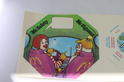 Vintage 1988 McDonald’s Canada McSafety Traffic Sign Spinner Uncut complete