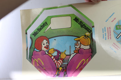 Vintage 1988 McDonald’s Canada McSafety Traffic Sign Spinner Uncut complete