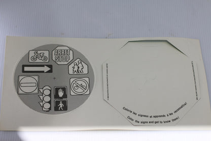 Vintage 1988 McDonald’s Canada McSafety Traffic Sign Spinner Uncut complete