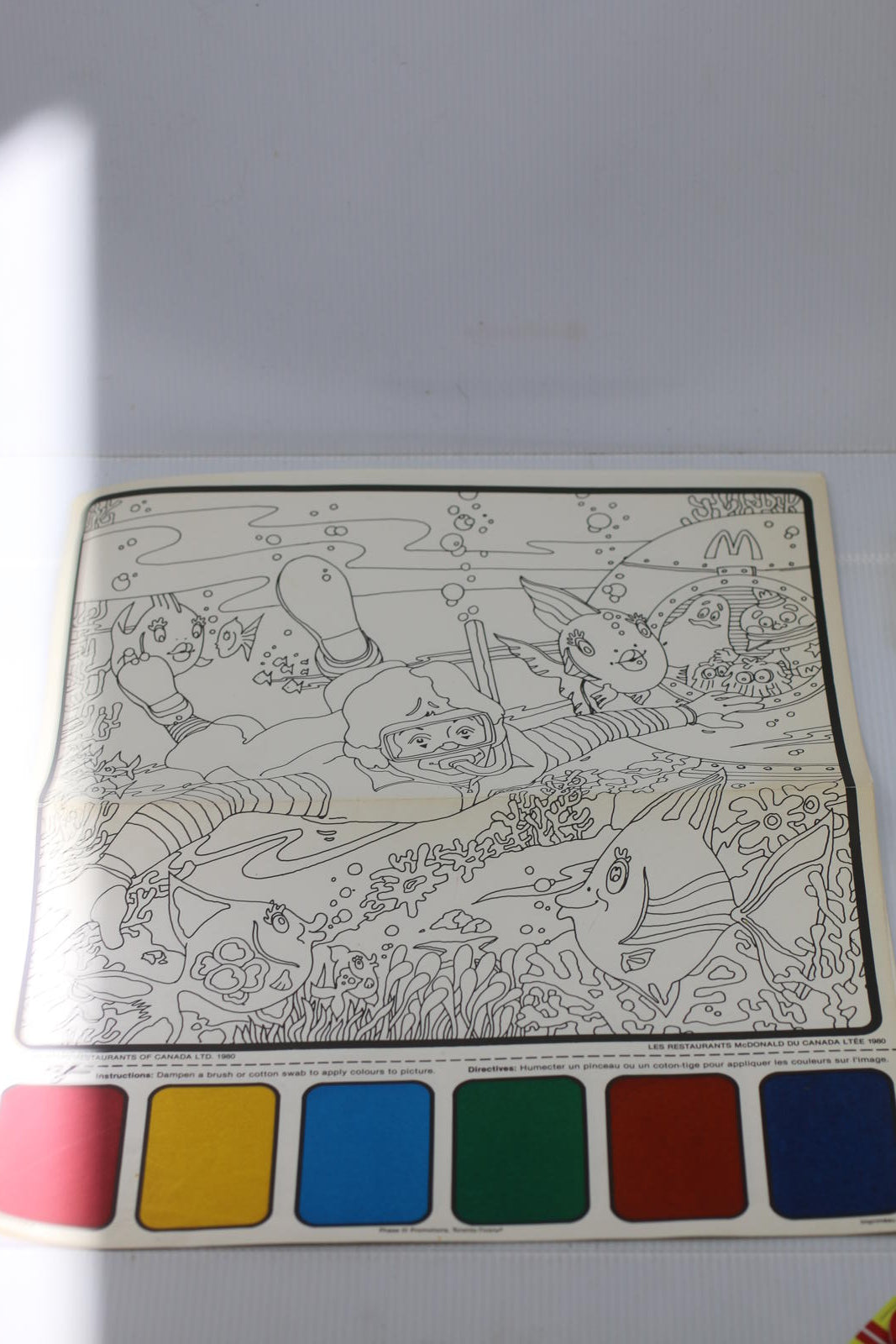 Vintage 1988 McDonald’s Canada Water Paint Placemat Unused