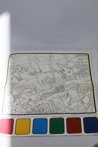 Vintage 1988 McDonald’s Canada Water Paint Placemat Unused