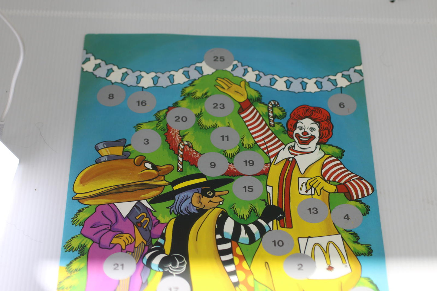 🎄 Vintage 1986 McDonald’s Canada Holiday Scratch Advent Calendar Christmas card