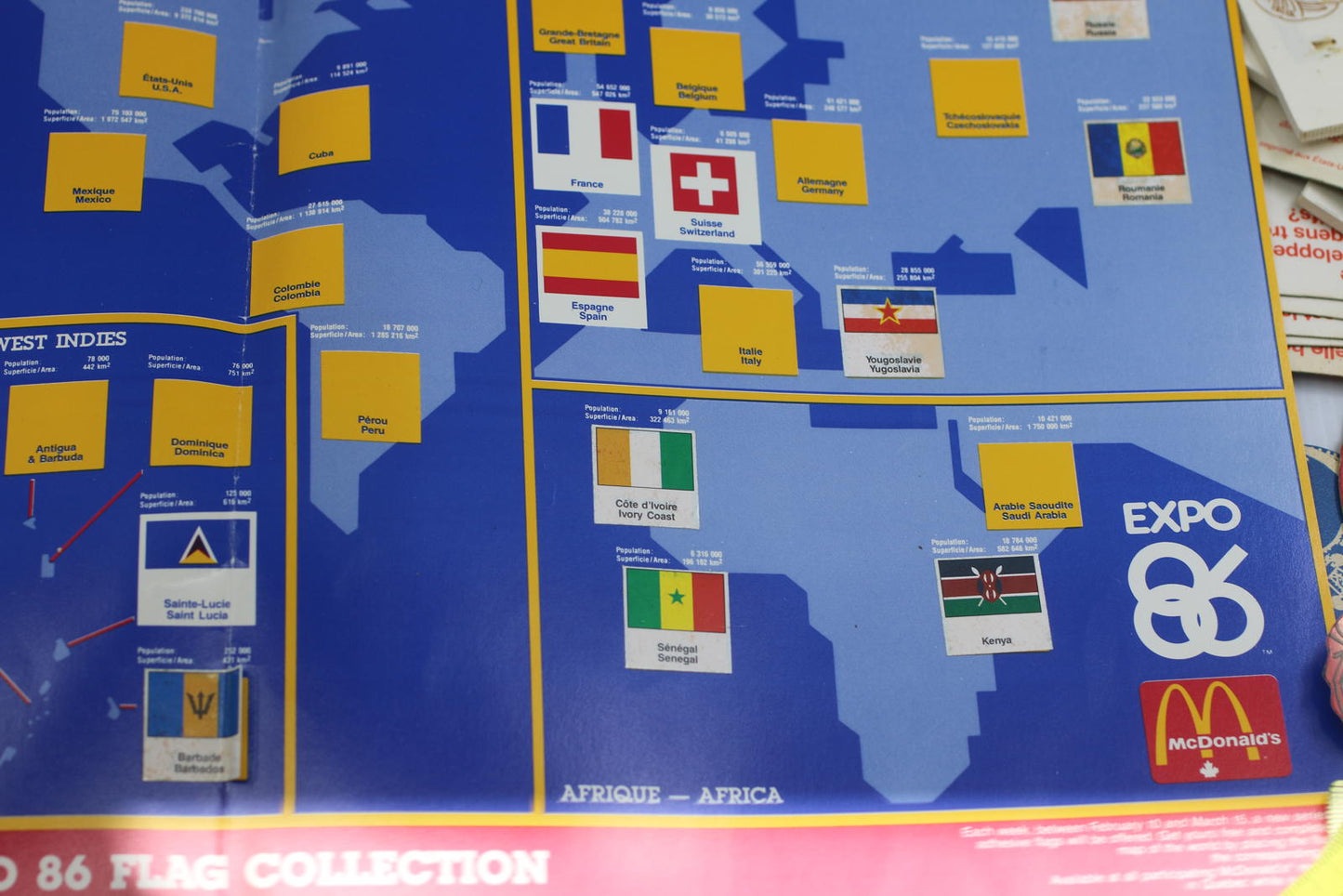 Vintage 1986 McDonald’s EXPO 86 Vancouver Flag Map Canada