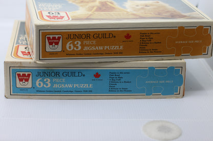 junior guild jigsaw puzzle 63 pieces whitman dogs & cats in box