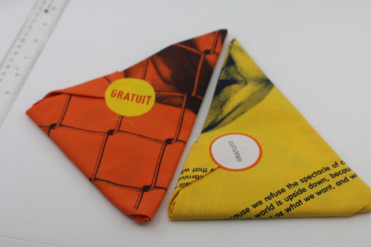 Vintage Promotional Bandana Lot – “GRATUIT” Graphic Scarves – Art & Advertising Ephemera