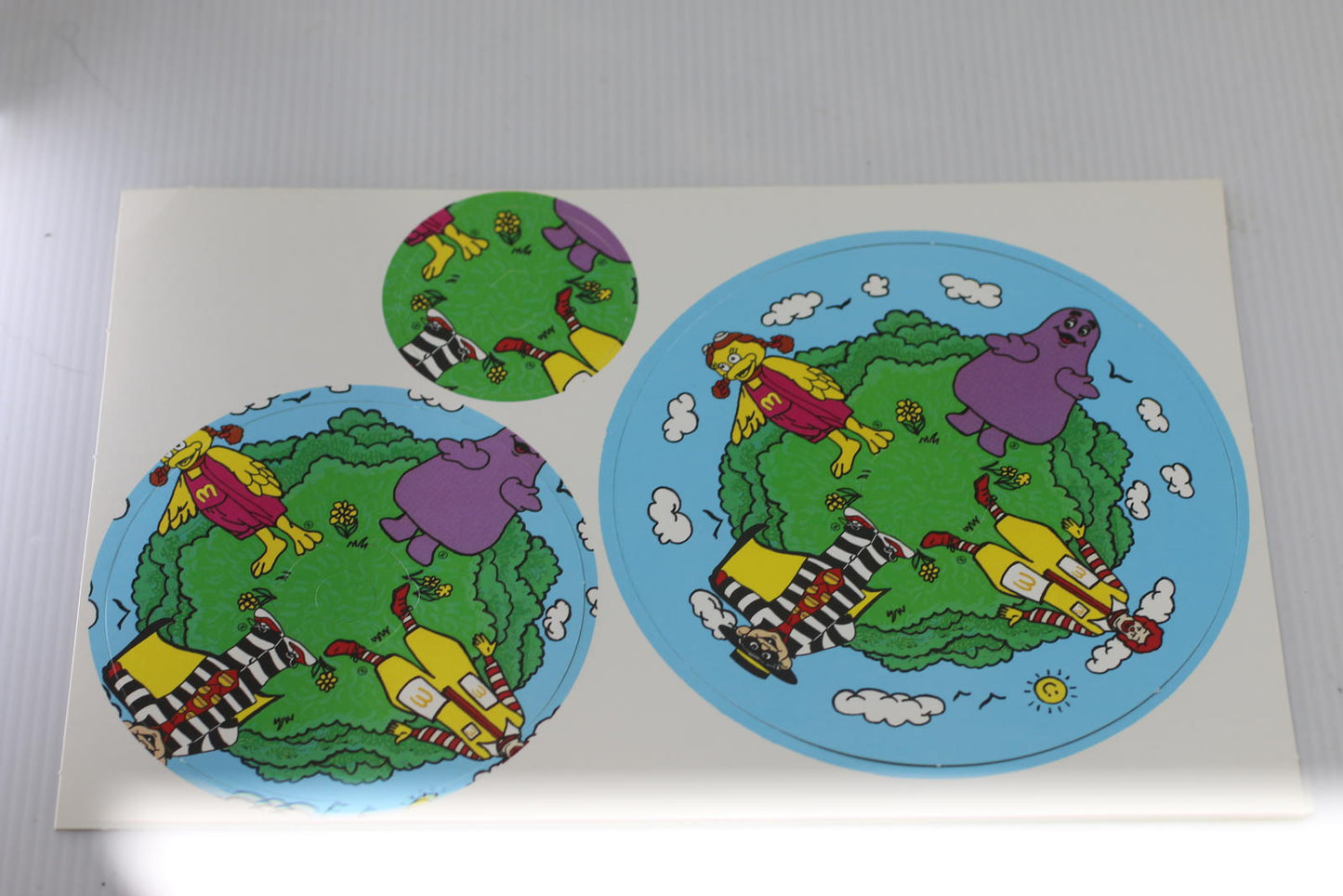 1988 McDonaldland 3 Wheel Spinner Activity Canada Vintage Uncut Charactere #1