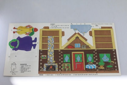 Vintage McDonald’s Ronald Grimace Christmas Cabin Punch Board playset