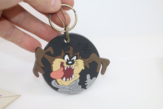Taz Keychain Tasmanian Devil Applause Rubber Vinyl Vtg 1995 Angry Warner Bros
