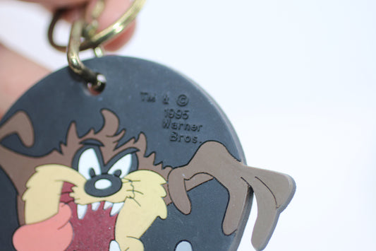 Taz Keychain Tasmanian Devil Applause Rubber Vinyl Vtg 1995 Angry Warner Bros