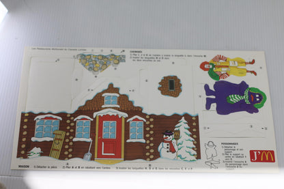 Vintage McDonald’s Ronald Grimace Christmas Cabin Punch Board playset