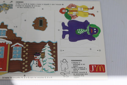 Vintage McDonald’s Ronald Grimace Christmas Cabin Punch Board playset