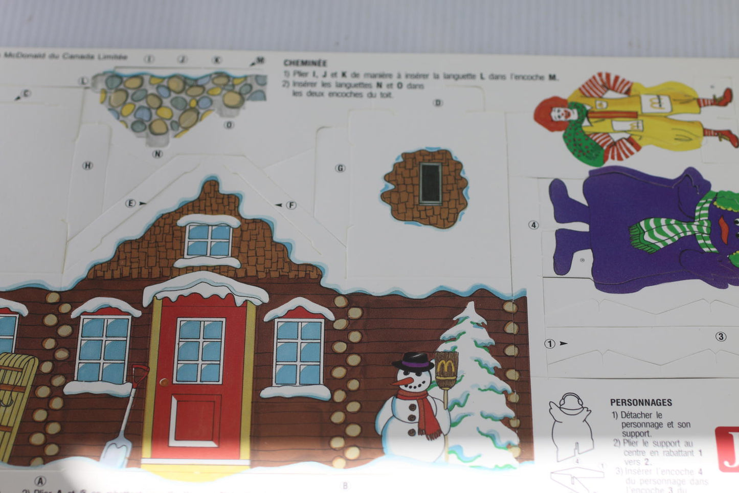 Vintage McDonald’s Ronald Grimace Christmas Cabin Punch Board playset