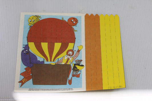 1988 McDonald’s Canada Ronald Balloon Weave Colour Activity Board