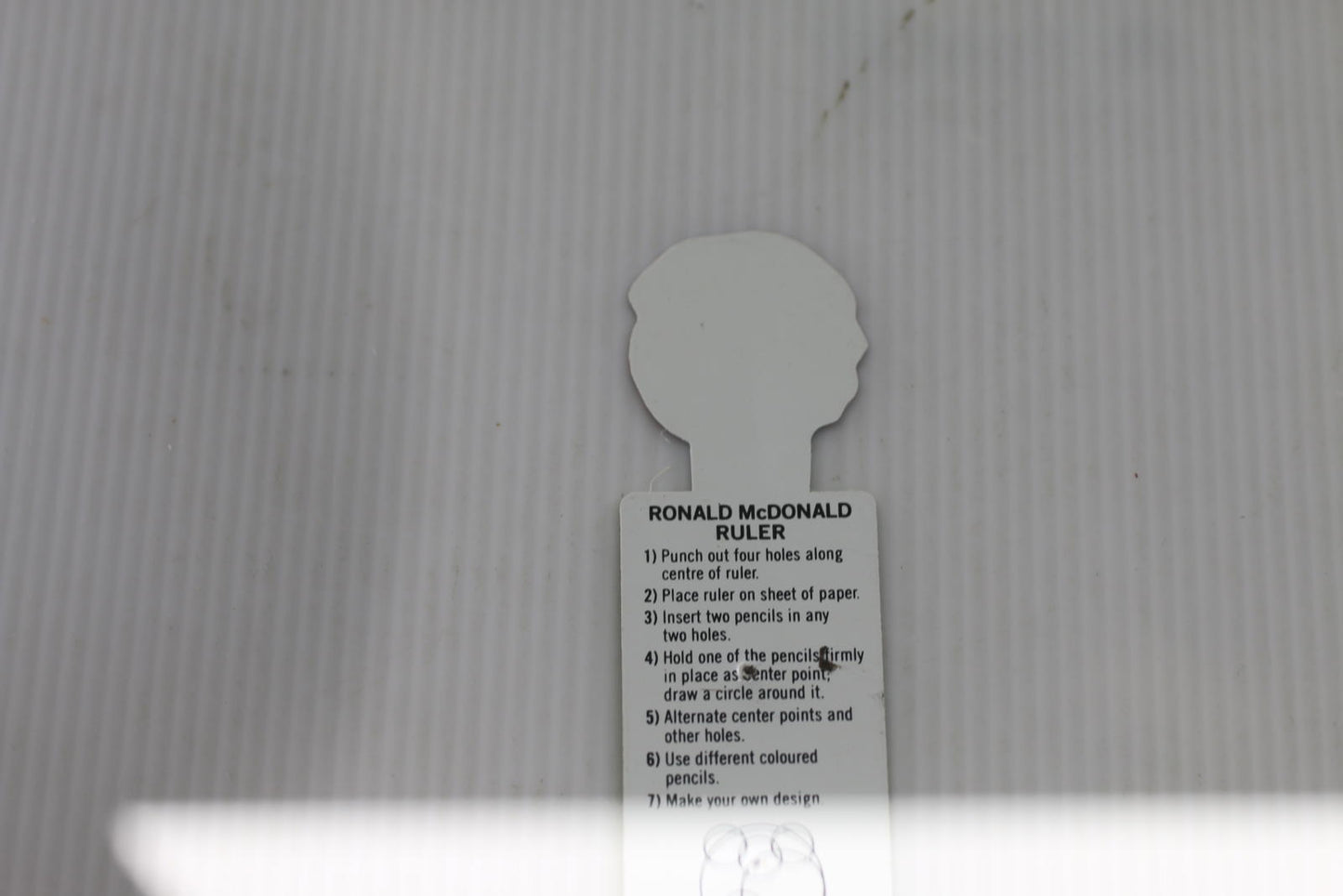 1986 McDonald’s Canada Ronald McDonald Ruler Spirograph Tool