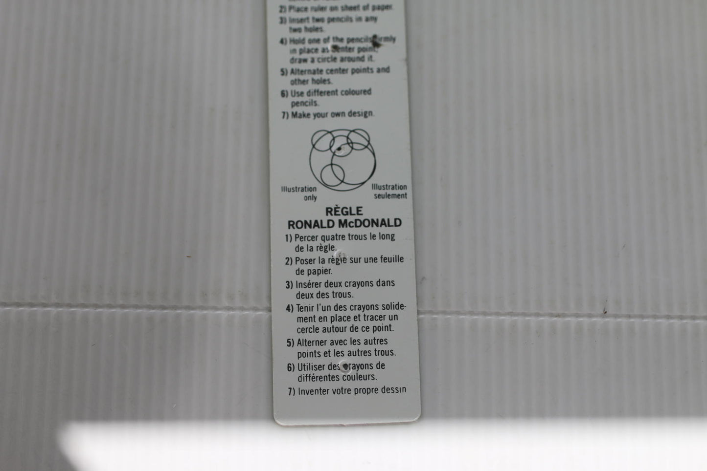 1986 McDonald’s Canada Ronald McDonald Ruler Spirograph Tool