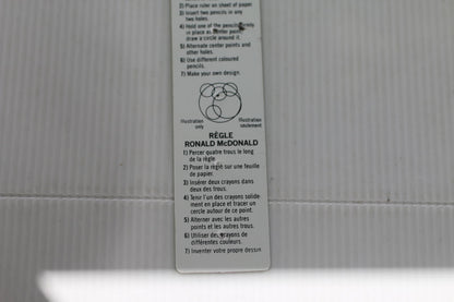 1986 McDonald’s Canada Ronald McDonald Ruler Spirograph Tool