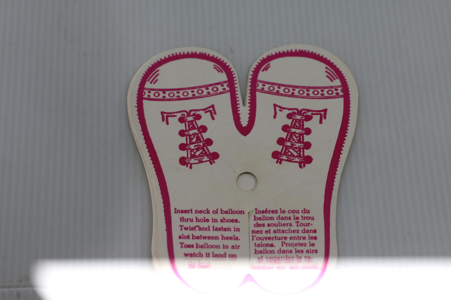 Vintage Balloon Weight Card Pink & White Shoes MC DOnALD'S Ronald MCDonalds #1