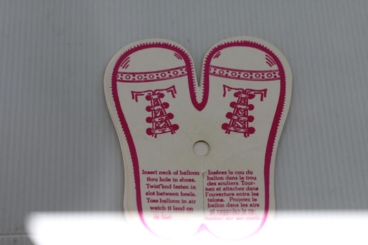Vintage Balloon Weight Card Pink & White Shoes MC DOnALD'S Ronald MCDonalds #1