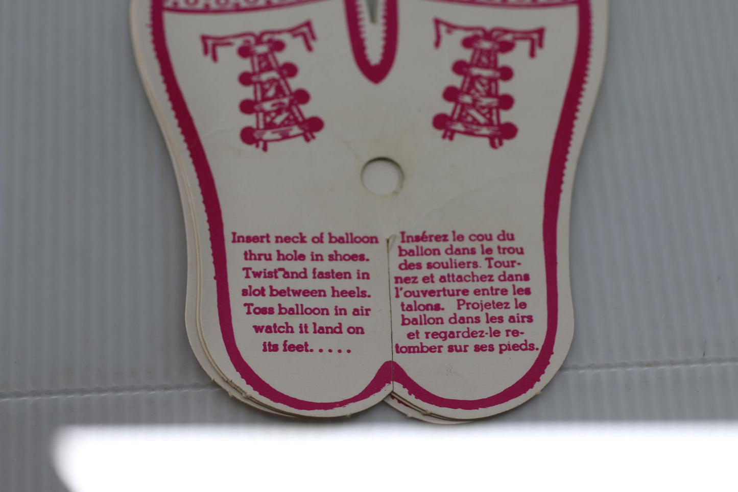 Vintage Balloon Weight Card Pink & White Shoes MC DOnALD'S Ronald MCDonalds #1