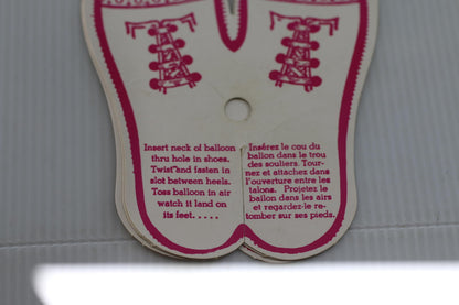 Vintage Balloon Weight Card Pink & White Shoes MC DOnALD'S Ronald MCDonalds #1