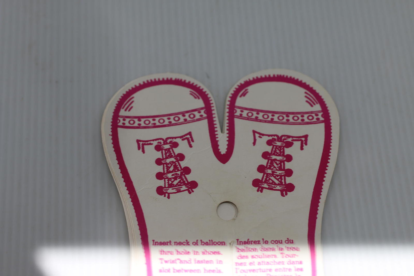 Vintage Balloon Weight Card Pink & White Shoes MC DOnALD'S Ronald MCDonalds #1