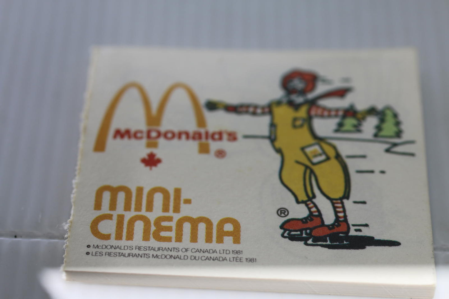 Vintage 1981 McDonald's Canada Mini Cinema Promotional Cards Ronald McDonald Lot