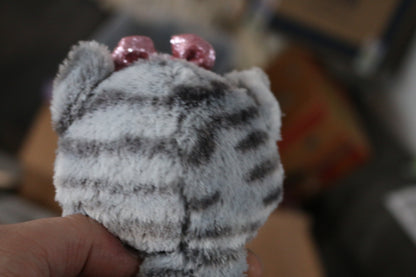Tysilk Beanie Boos Kiki The Kitten Tabby Cat Soft Plush Toy Grey Pink Glitter Ty